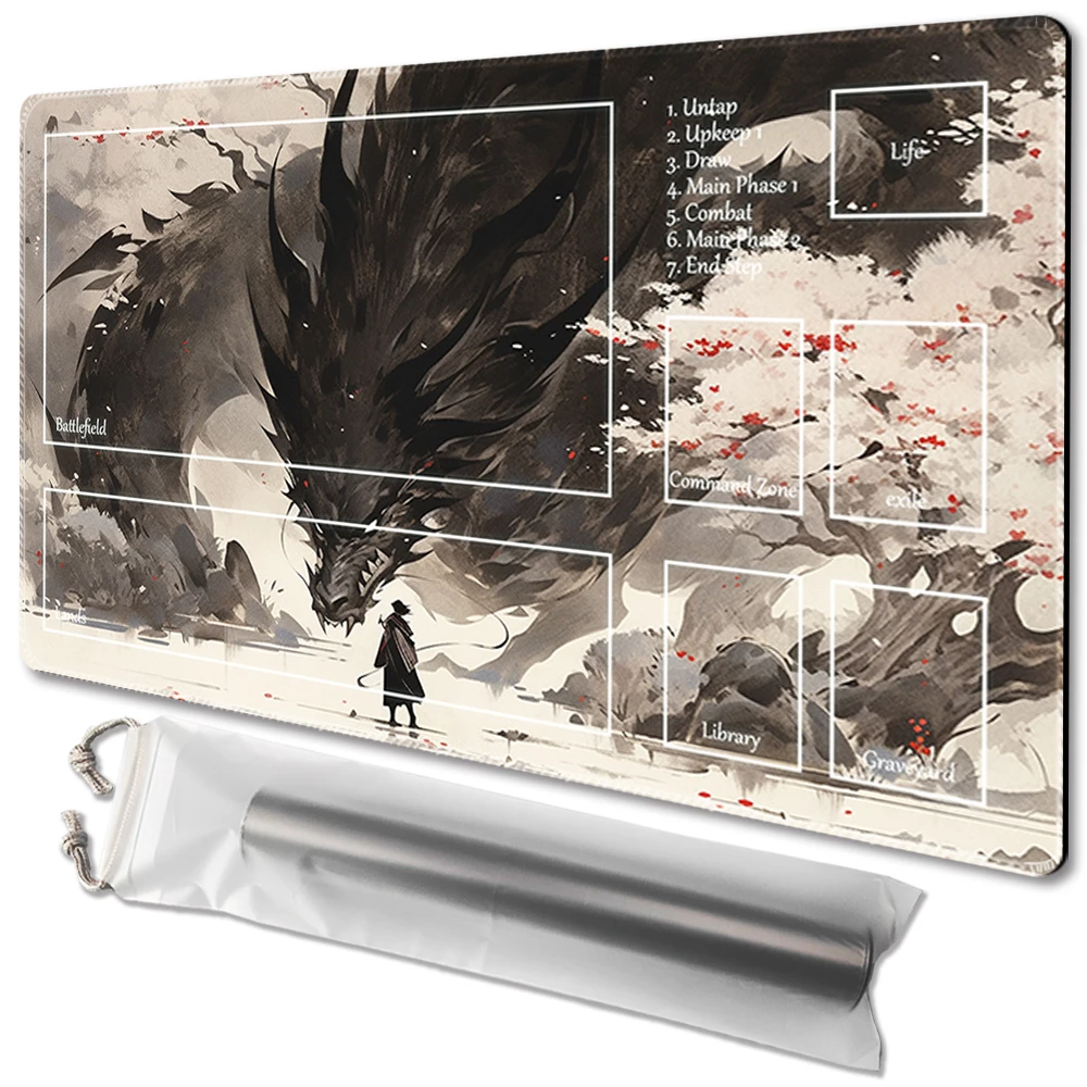 

Shadow Dragon- Board Game TCG Playmat Table Mat Game Size 60X35 CM Mousepad Compatible for MTG CCG