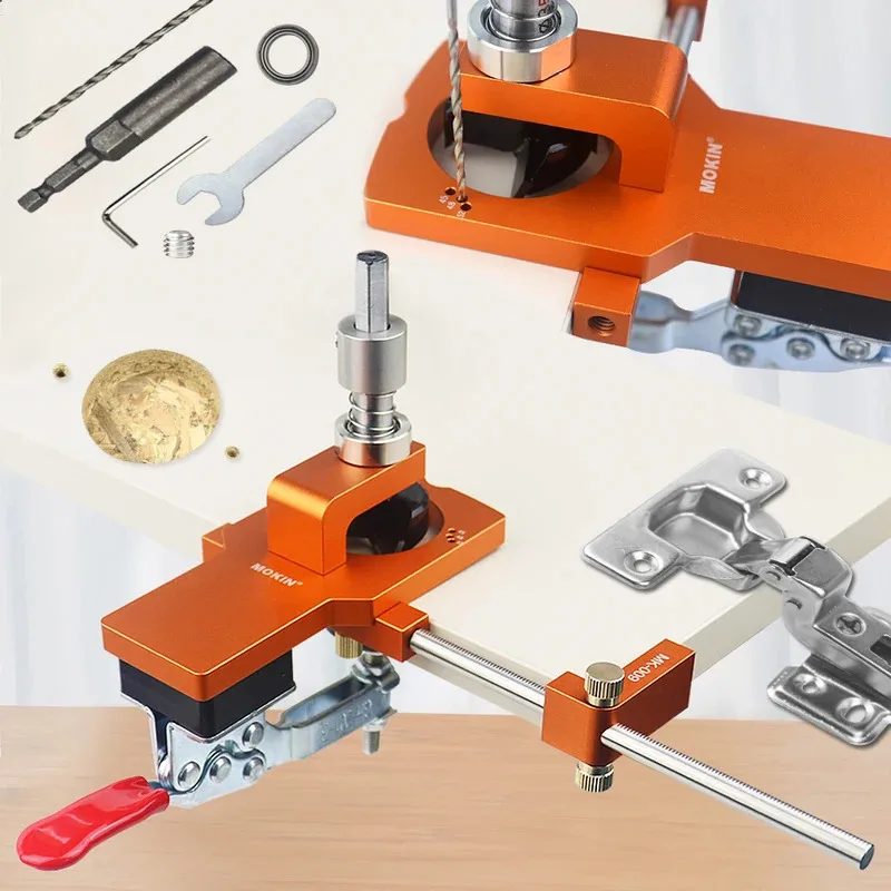 

35mm Hidden Hinge Fixture Kit Drilling Guide Locator Fixture Woodworking Hole Tool Cabinet Punching Tool