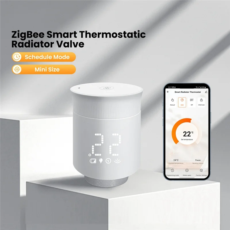 

B28C-Smart Термостат радиатора, программируемый клапан контроля температуры, работает с Alexa, термостатическим клапаном радиатора TRV