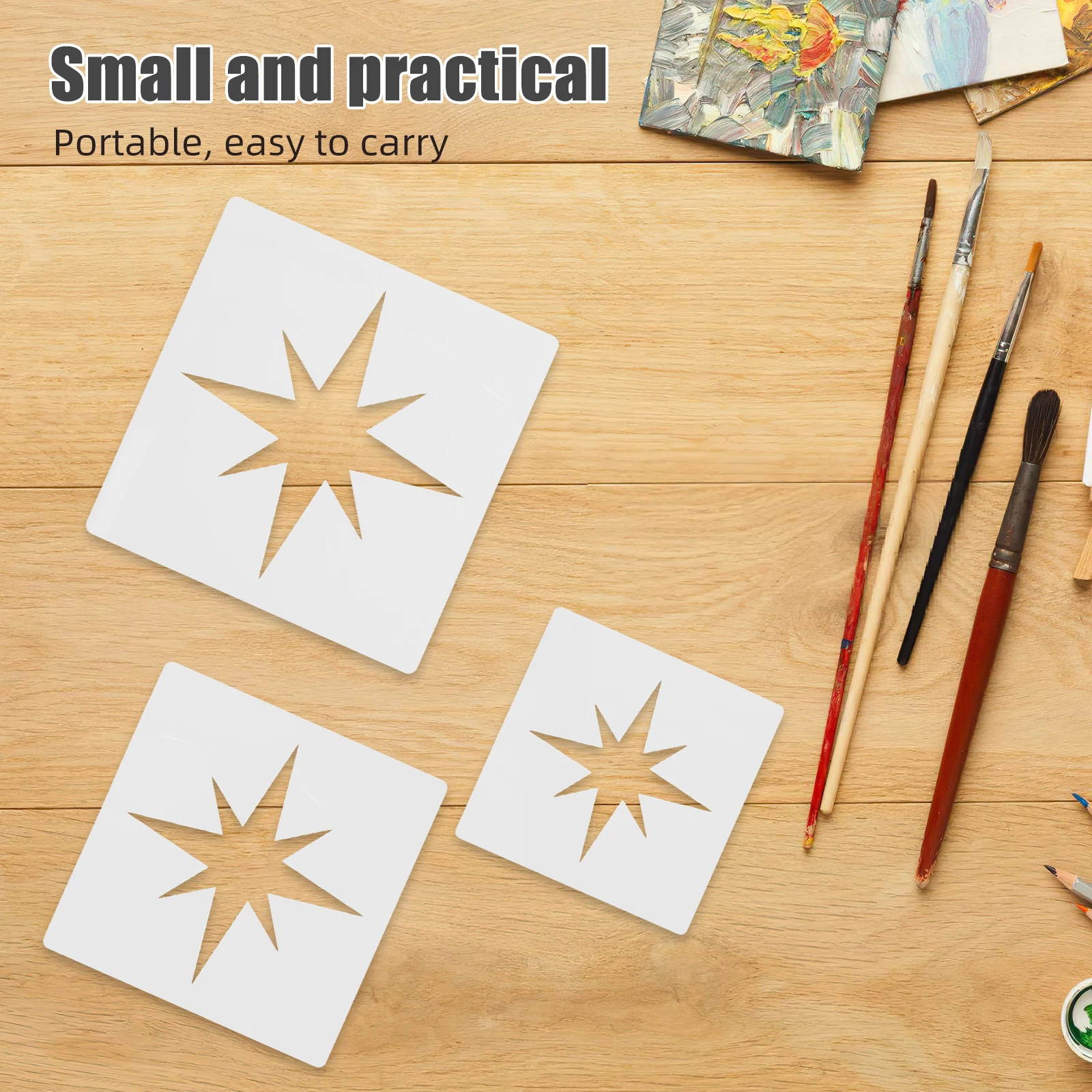 8 Stück Malvorlagen, wiederverwendbare Stern-Schablone für DIY-Kunsthandwerk, Wanddekoration, Holz, Stoff, Sprühmalerei, Zeichnungsprojekte