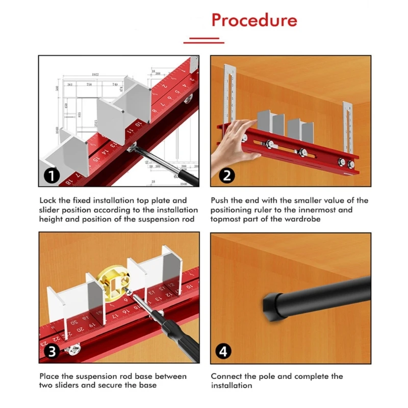 Letak Letak Perangkat Keras Jig Alat untuk Plon -Wardrobe Mounting Alignment KXRE