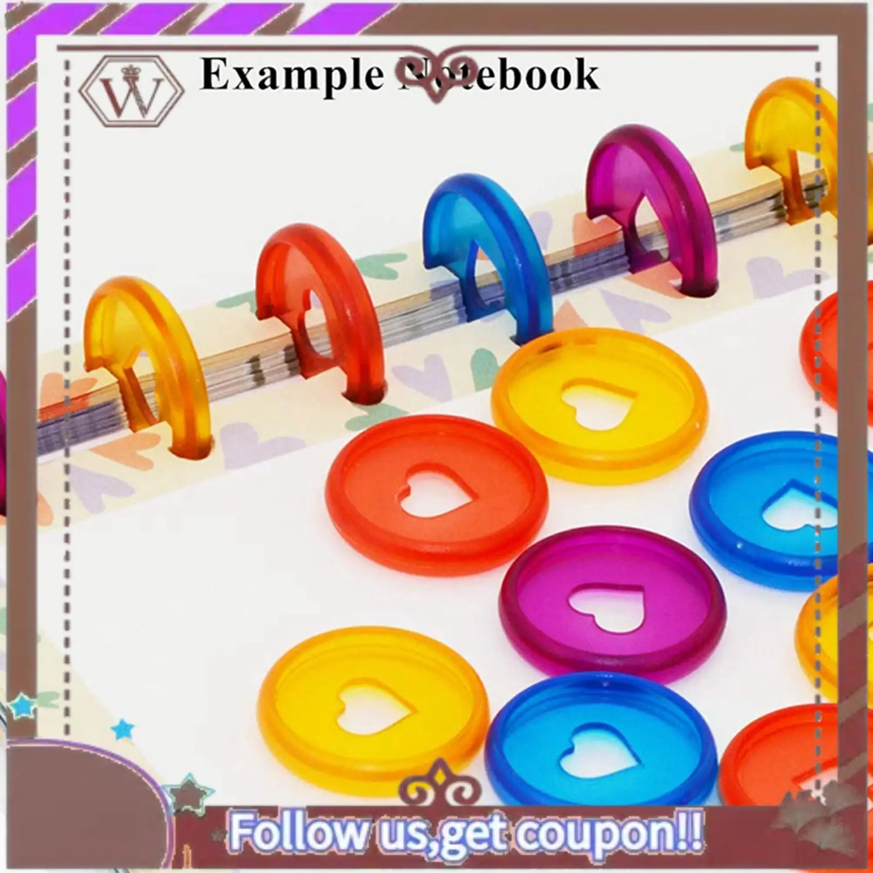 ABBG-120 Pcs 24Mm Plastic Book Binding Discs, Discbound Expansion Discs, Heart Binder Rings Mushroom Hole For DIY Notebooks