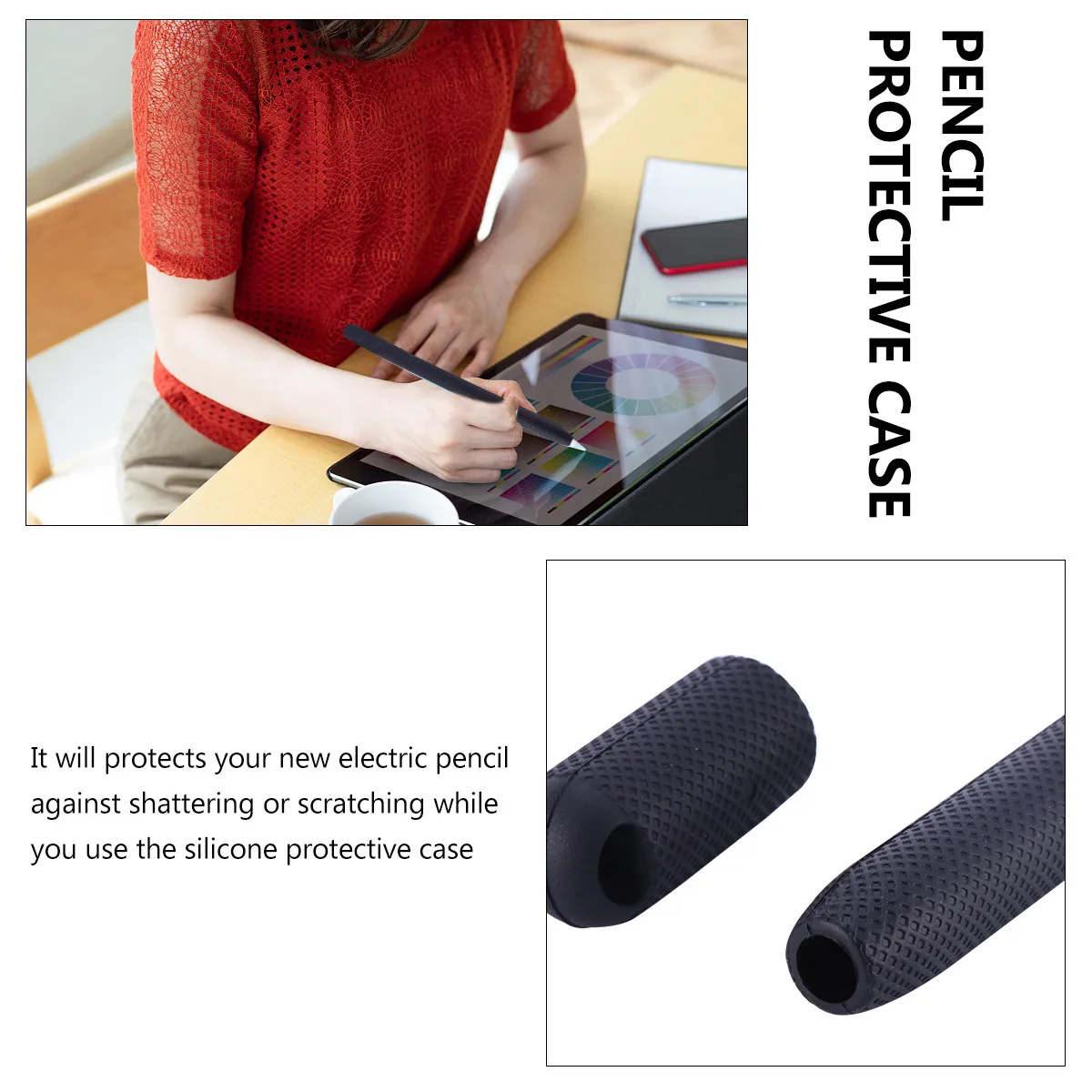 Silicone Protective Case for Pencil Easy to Install Shatterproof Tip Guard Dustproof Scratch Resistant Pencil Enclosure