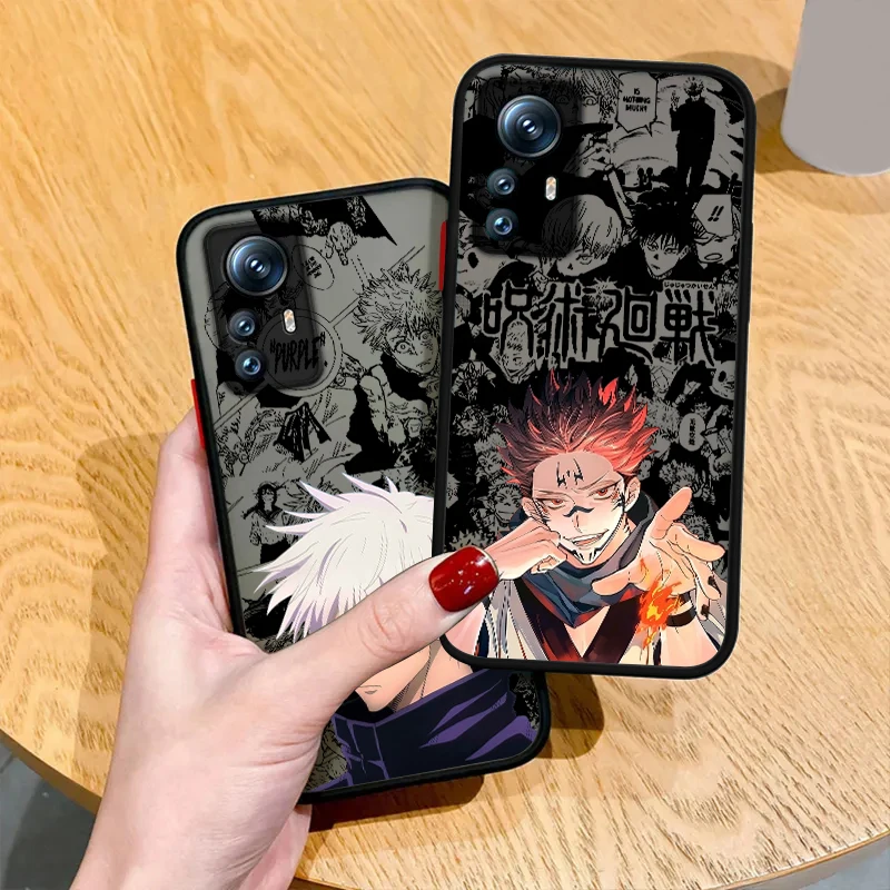 Jujutsu Kaisen Gojo Satoru custodia per telefono per Redmi Note 12 11 10 9 8 Pro Plus Pro S T 5G Cover traslucida smerigliata opaca