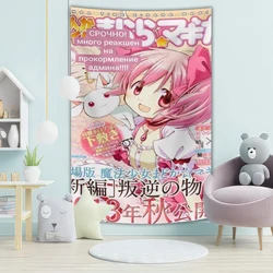 Magical Girl Madoka Tapestry Japanese Anime Magazines Art Wall Background Cloth For Teen Girl Bedroom Dorm Decor Cute Gift Flags