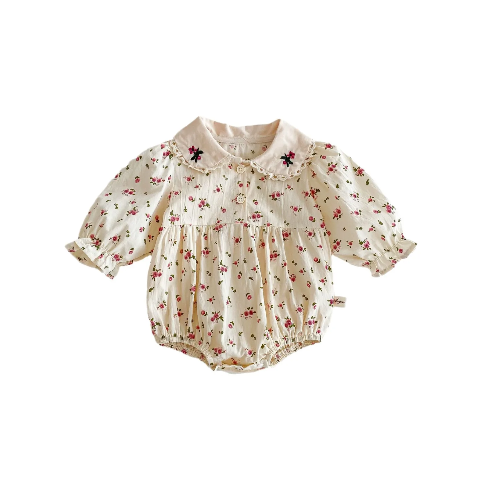 Ins 2024 Autumn Baby Girls Rompers Cotton Floral Printed Long Sleeve Infant Girls Bodysuit Versatile Loose Toddler Girls Shirts