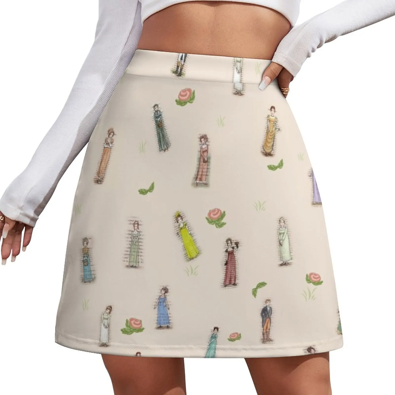 

Jane Austen characters - Floral Mini Skirt Clothing fairy core Women's summer skirts Mini Skirt