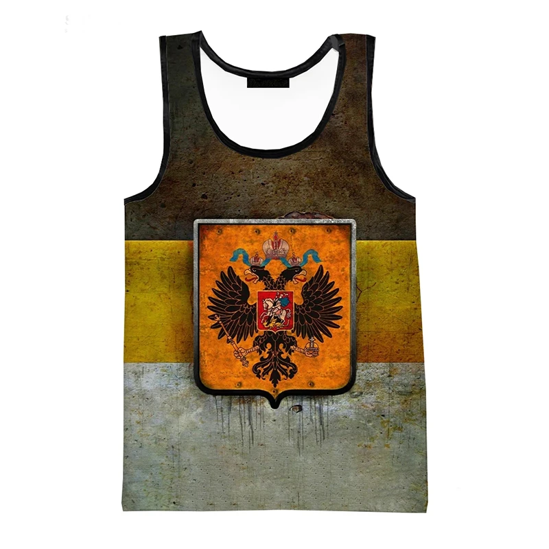 2024 Fashion Russia Flag 3D Printed Tank Tops Men Clothing Summer Casual CCCP National Streetwear Oversized Sleeveless Vest Man