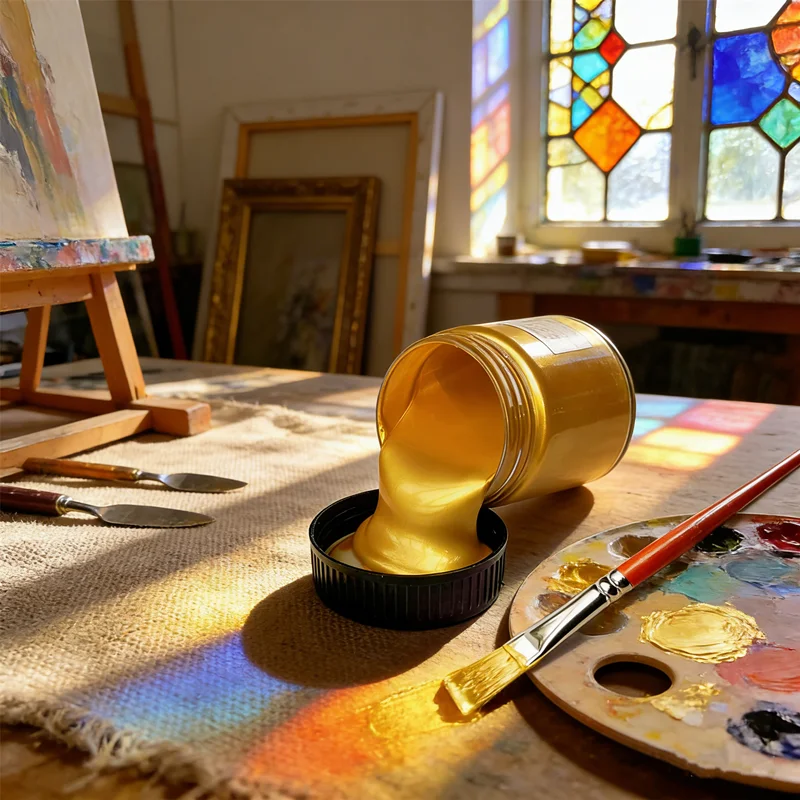 2026 NEW Premium Metallic Gold Acrylic Paint 100ml, Waterproof for Statues, Fabric & Graffiti, Vibrant & Fade-Resistant Pigment
