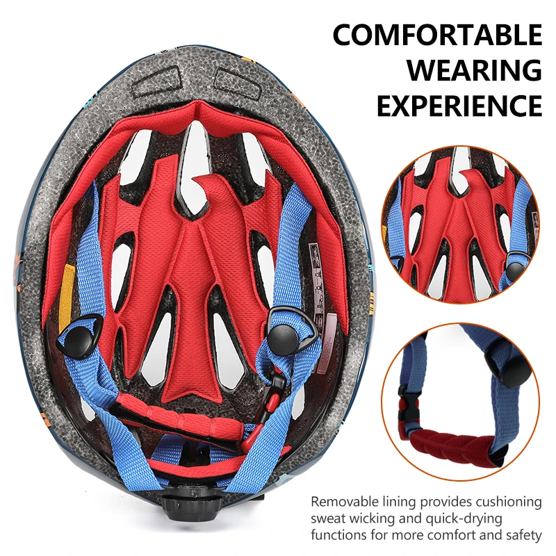 HONORTOUR Children\'s Bicycle Helmet Is Lightweight and Breathable Outdoor Balance Car Skateboard Helmet Cartoon Pattern Design