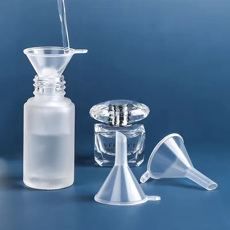 10/50Pcs Mini Travel Size Clear Plastic Funnels for Perfume Essential Oil Cosmetic Liquid Refillable Bottle Spice Powder view 3