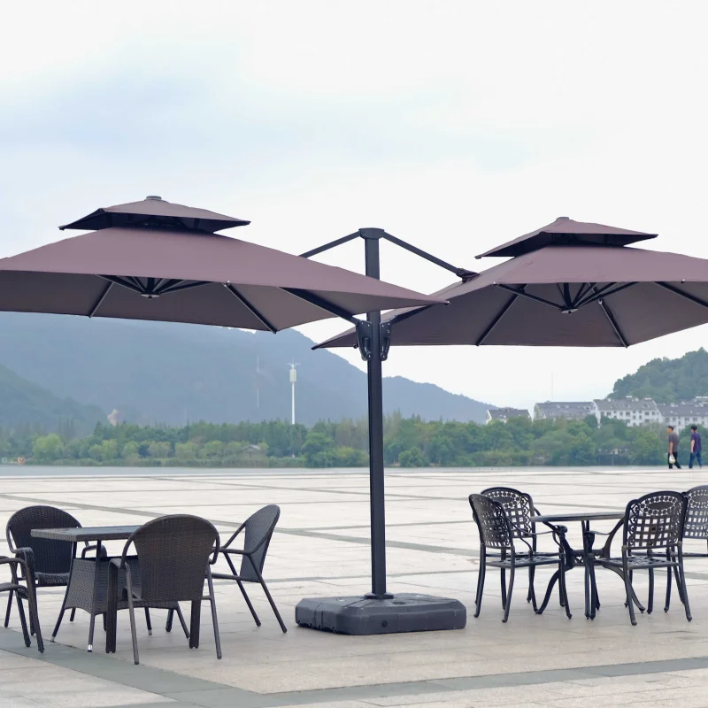 custom.Outdoor Double-Roman Restaurants Swimming Pools Patio with Aluminum Frame Polyester Sail