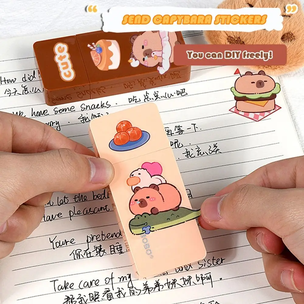 6Pcs/Set Gradient Color Capybara Correction Tape Large Capacity Cartoon Silent Coating Tape Cute Smooth Correction Stationery