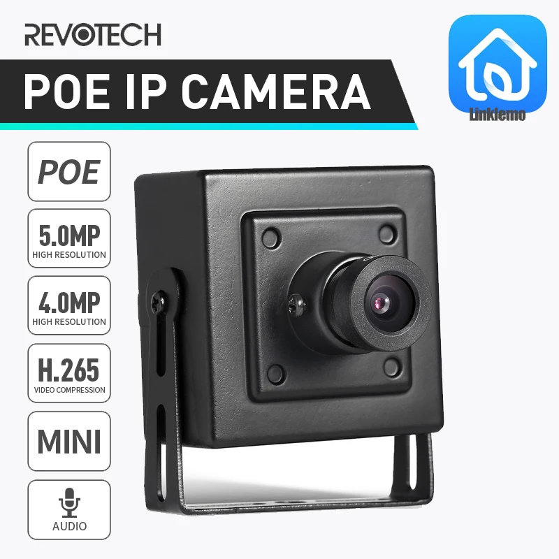 Revotech 4MP 5MP Indoor IP Camera H.265 POE HD Mini Type Security Metal ONVIF P2P CCTV System Video Surveillance Cam