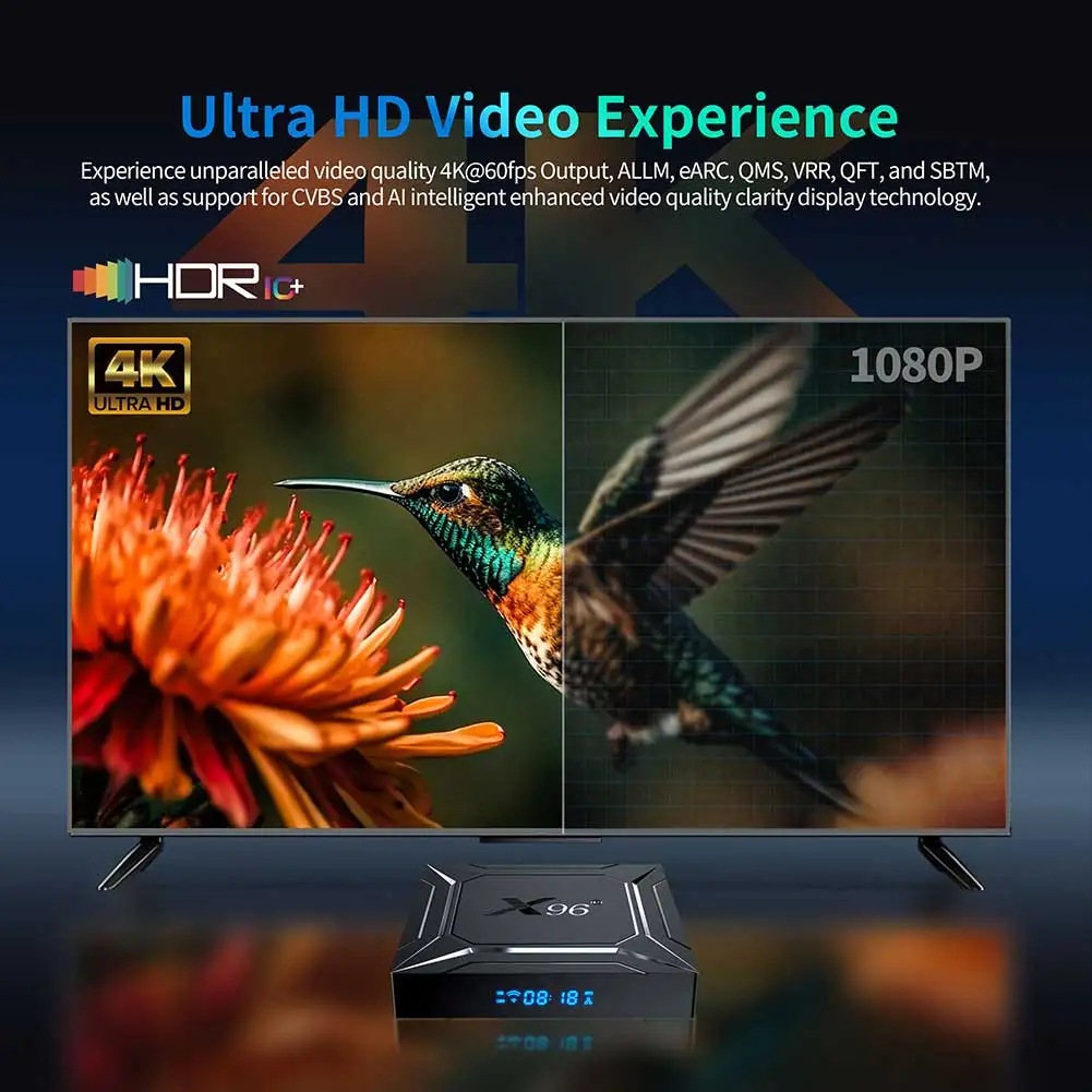 X96 M200 Android 14 Smart TV Box Amlogic S905X5M 4GB 64GB 1000M Android TV Box 2.4G&5G Dual WIFI TV Box DDR4 Smart Set Top Box