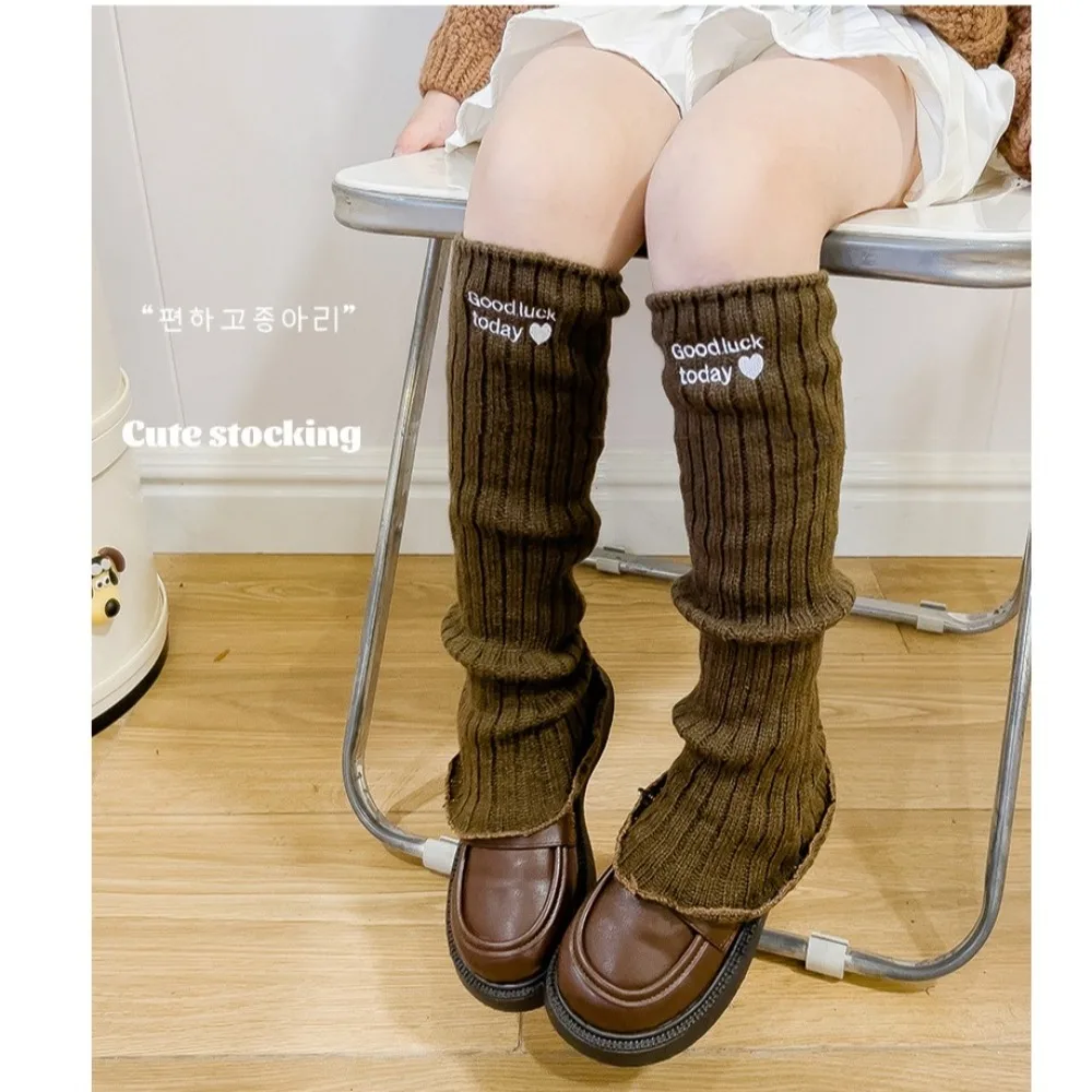 Fashion Y2K Girls Kids Leg Warmers Skin-Friendly Knitted Long Socks Personality Sweet Cool Foot Warmer Girls Lady