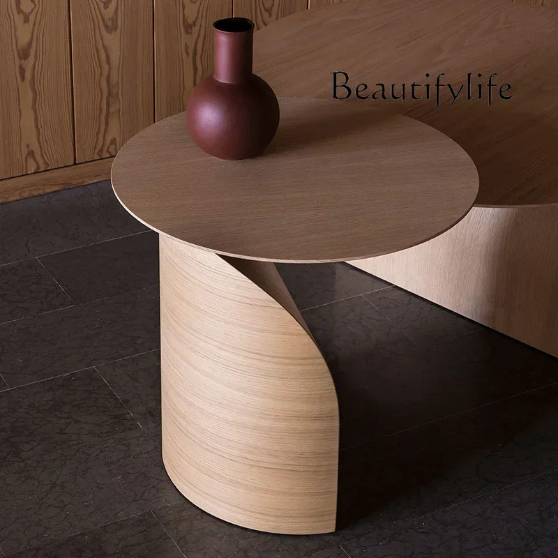 Nordic Minimalism round Tea Table Living Room Home Japanese Style Special-Shaped Sofa Side Table