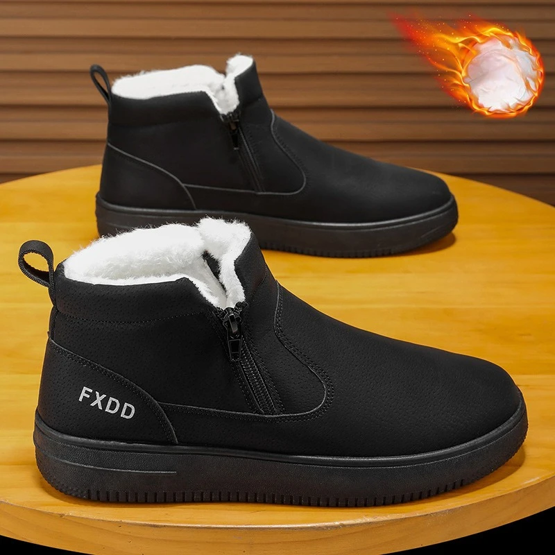 جديد الرجال الشتاء أحذية عمل الحرارية اصطف عالية أعلى أحذية الثلوج مكتنزة وحيد عدم الانزلاق مقاوم للماء الدافئة حذاء من الجلد الأحذية في الهواء الطلق