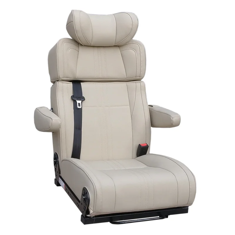 

RV Swivel Seat, AutoLiuma Pu Leather Folding Car Seat Rear Rv Camper Seat Changeover Bed Seat