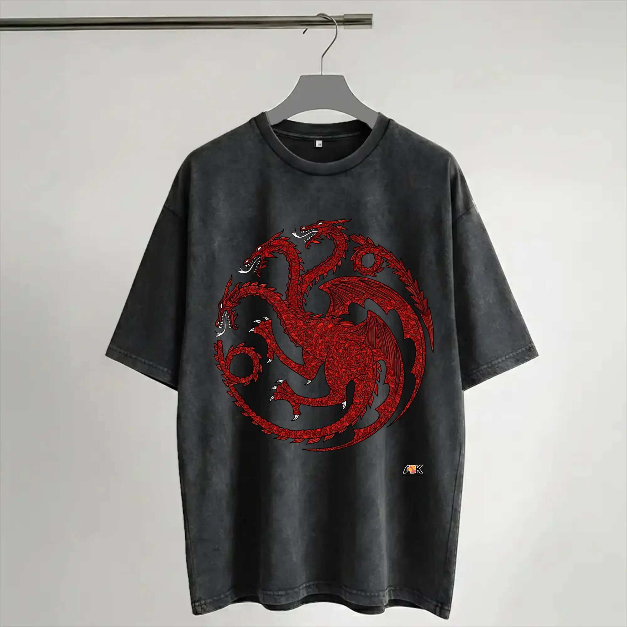 House Targaryen Houses of the Dragons Outfit Washed T Shirt for Men Women Streetwear Hip Hop T-Shirts Printed  Tees Short Sleeve