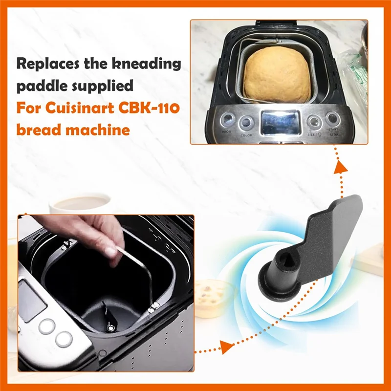 

A7THK-4Pc Bread Maker Kneading Paddle Forcuisinart CBK-110KP Kneading Paddle Nonstick Bread Machine Paddle Replacement Mixing