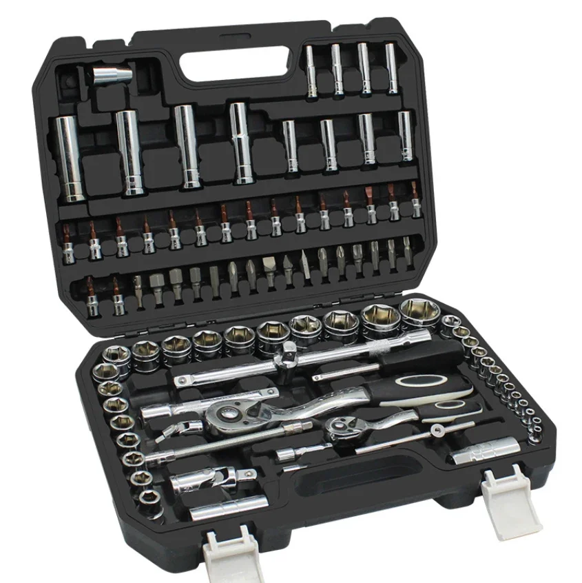 94 Piece Professional Car Repairing Tool Set 1/4,1/2 Inch Drive Torque Ratcheting Wrench Socket Set tools for car repair