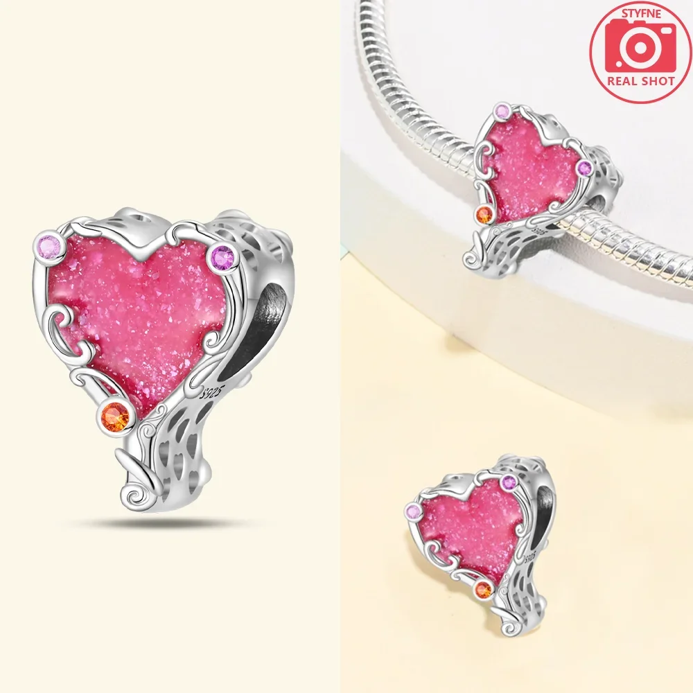 925 Sterling Silver  Lock Charms Beads Fit Original Bracelets Bag Keychain Charms Beads Pendant Diy Women Jewelry Gift