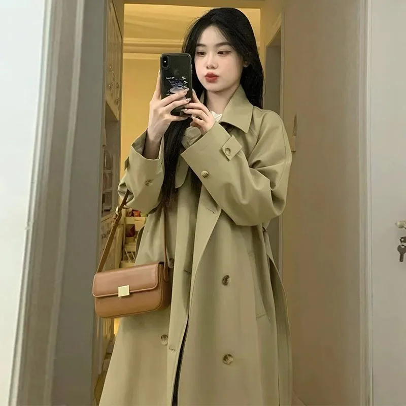 

Trench Femme Long Crooped Streetwer Over-The-Knee Liner Cotton-Padded Anti-Ultraviolet Sun-Protective Full-Body Decorated