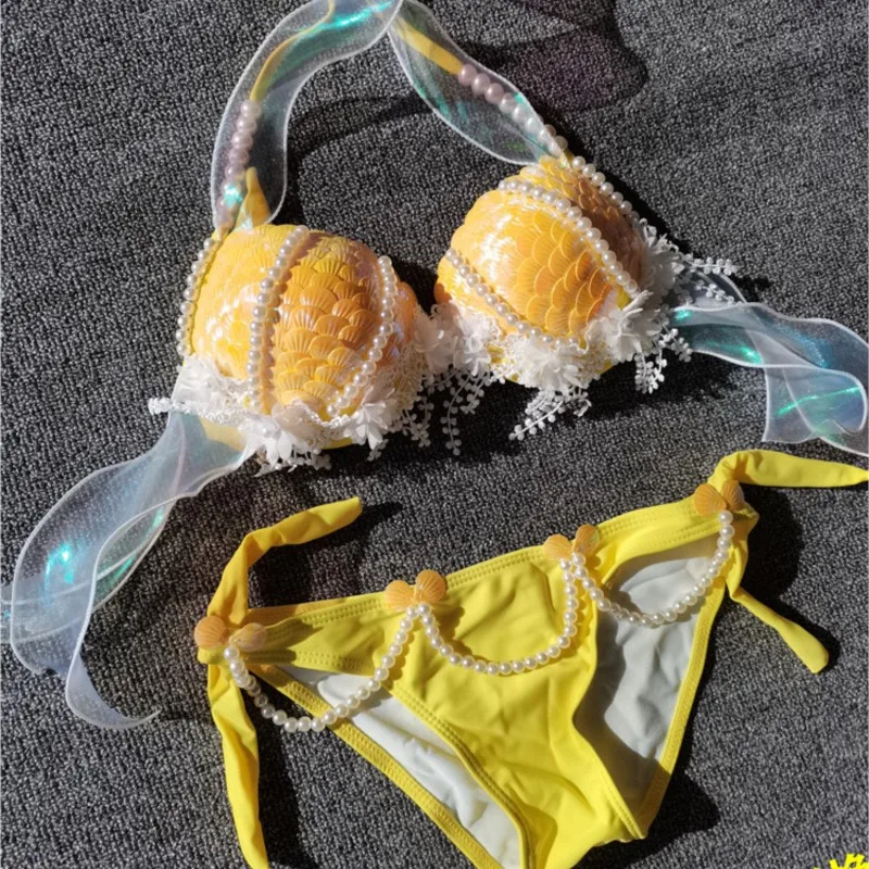 

Handmade Design Bikini Strap Underwear Bra Hot Girl Performance Clothes Electronic Music Festival Nightclub Wear Sexy