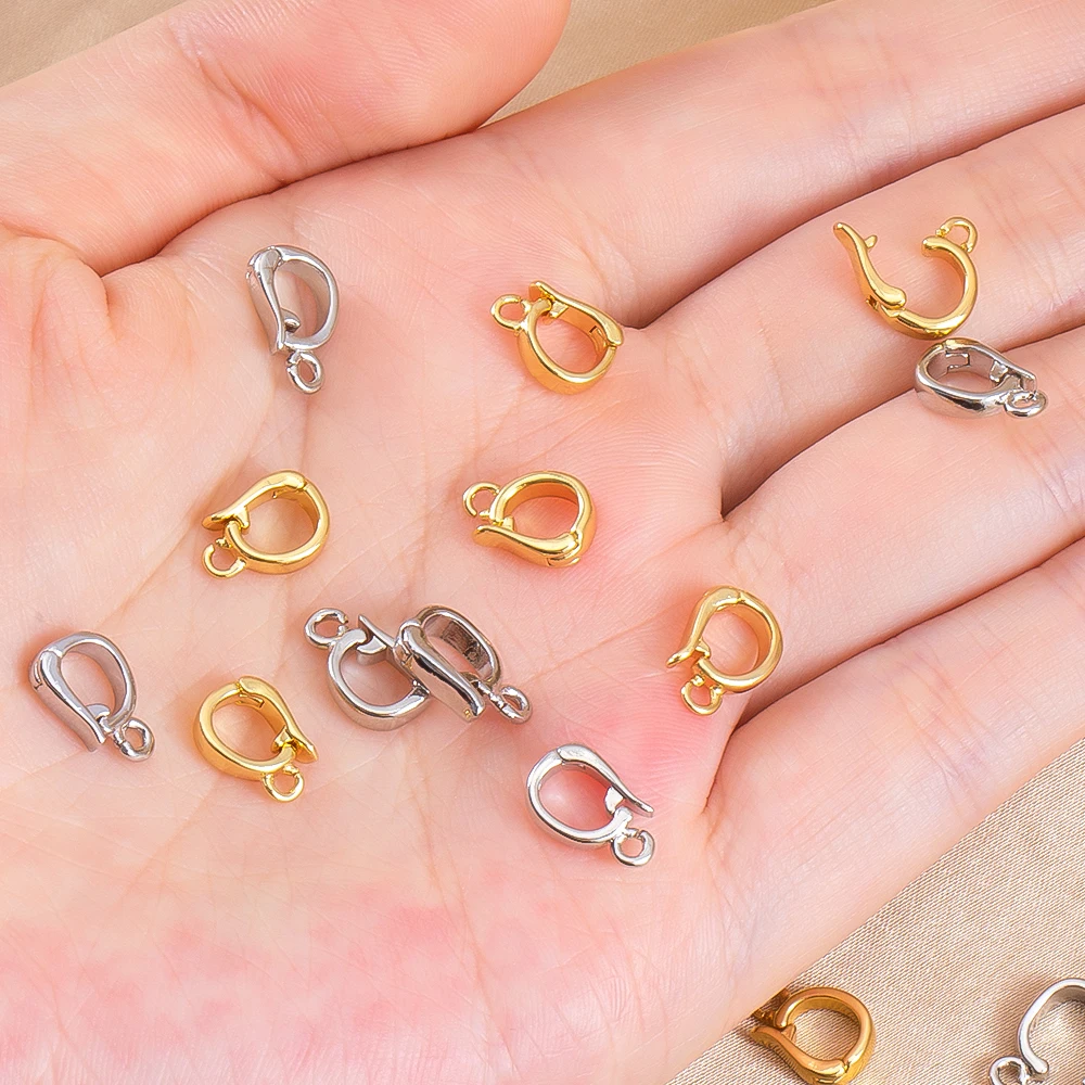 2/5/8Pcs Alloy Lobster Clasp Pendant Connector DIY Jewelry Making Findings Necklace Charm Hooks 18K Gold Platinum Color