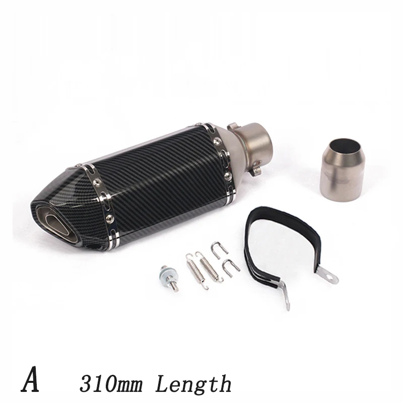 

38-51mm Universal Motorcycle Exhaust Vent Pipe With Muffler 310/370/470/570mm Stainless Steel For ATV Street Bike