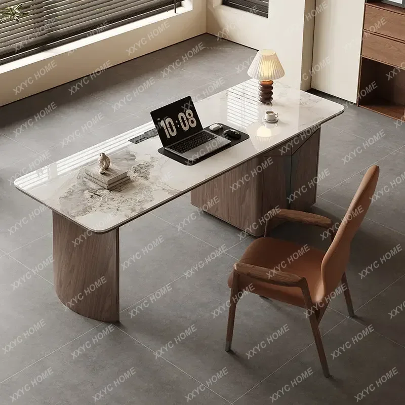 CXDZ  Chinese-style Solid Wood Rock Slab Desk Elegant And Refined Executive Rectangular Luxury Office Desk Space Saving Furnitu