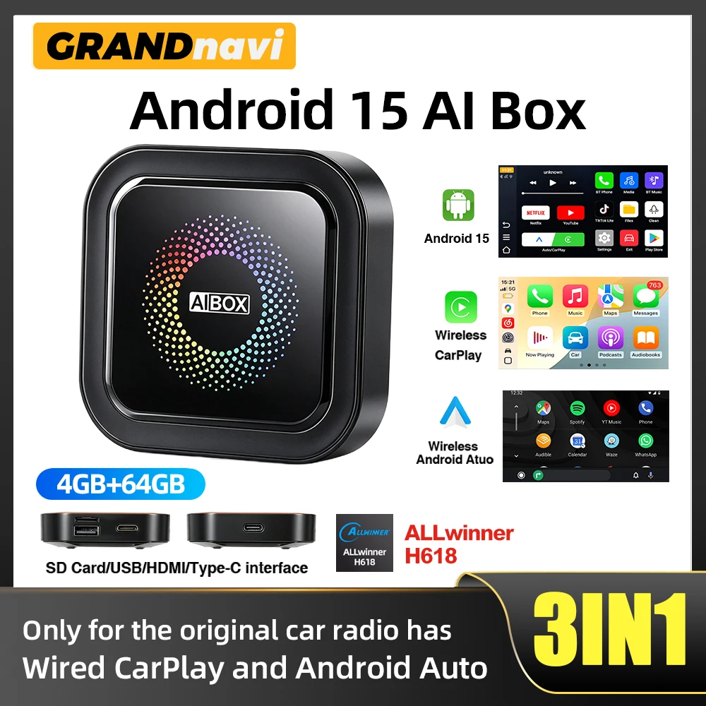 android-15-ai-box-android-auto-e-carplay-wireless-hdmi-4g-64g-play-store-integrato-per-netflix-e-youtube-compatibile-con-vw-ford-toyota-e-honda