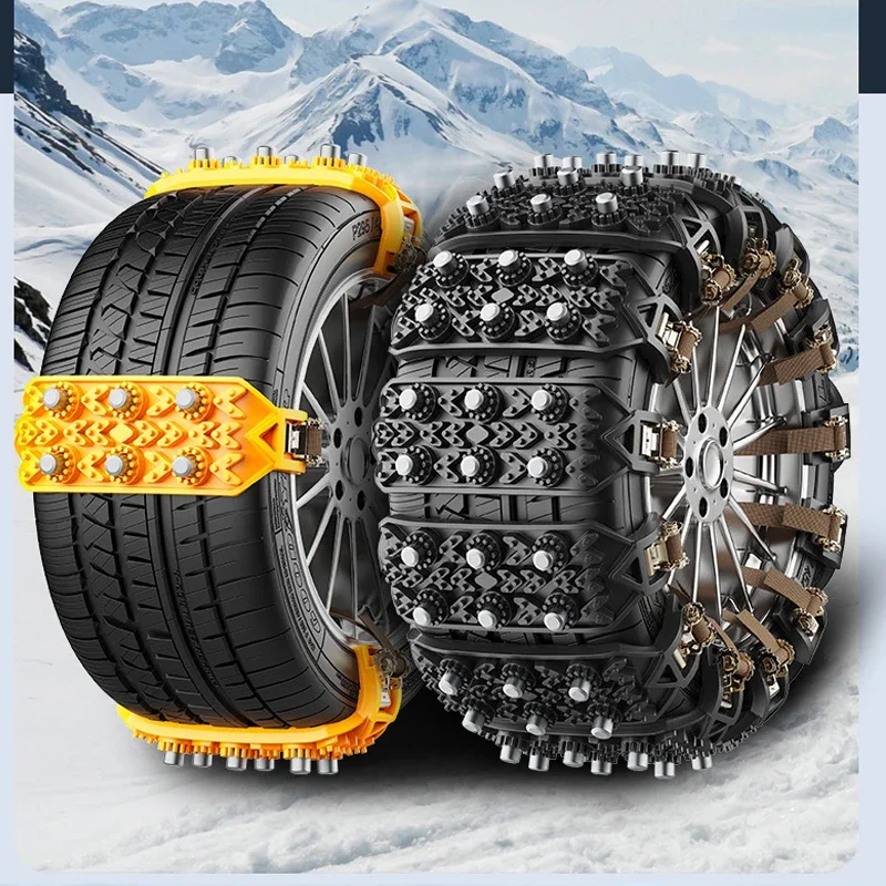 

1pc Car Snow Tire Chains Mud Tyre Wheels Thick Anti-Skid Belt For Car/SUV/Truck Portable Easy to Mount Emergency Traction Car