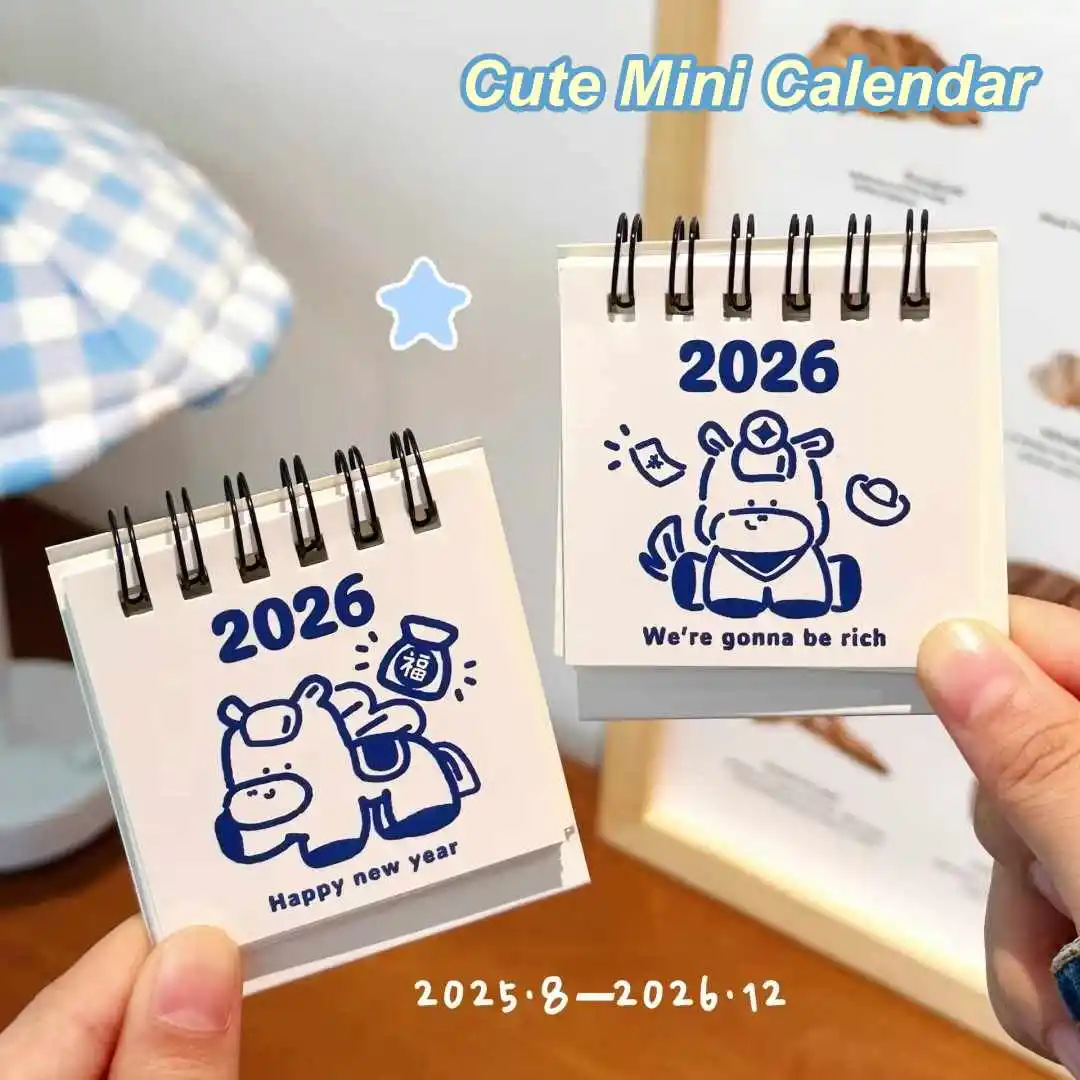 أجندة مكتبية /رزنامة مكتبية 2026 2025 زخرفة صغيرة خطة التقويم كتاب لطيف تقويم صغير مكتب سطح المكتب الديكور مهرجان هدية #3