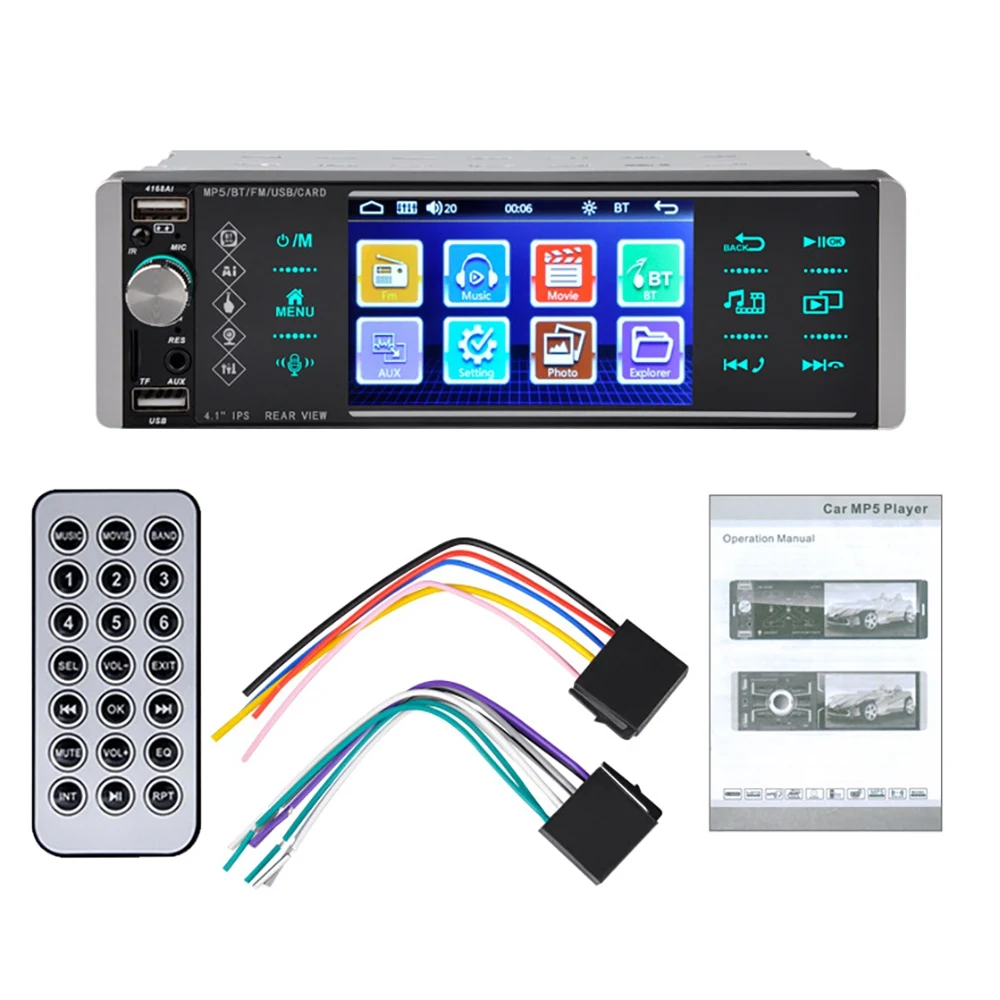 

Автомагнитола одинарная, 4,0 дюйма, AM/FM, Bluetooth