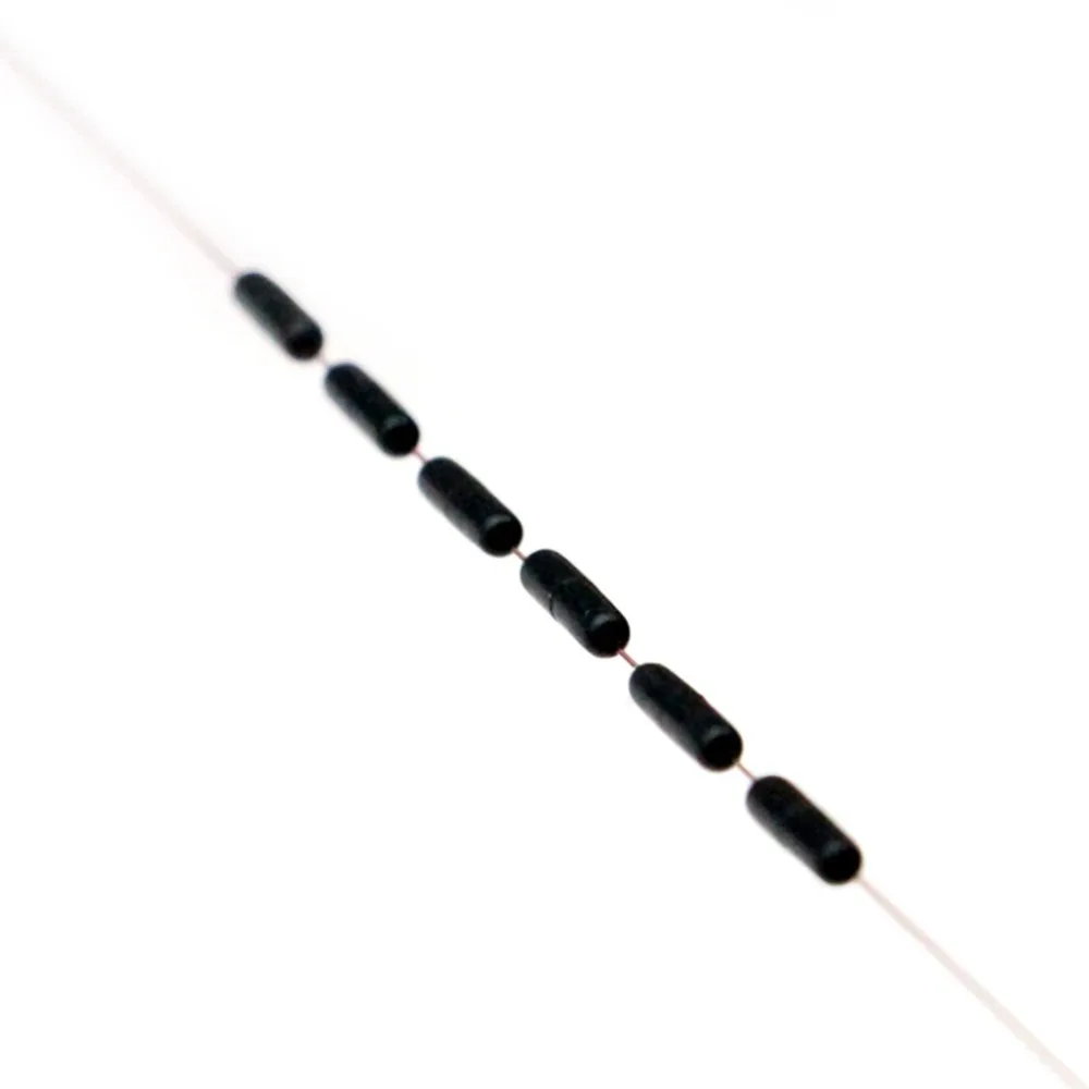 30/60 stücke 5/10 Gruppe Gummi Space Bean Meer Karpfen Fliegen Angeln Schwarz Gummi Oval Stopper Raum Bean angeln Float Angeln Bobber Werkzeug – Detail 4