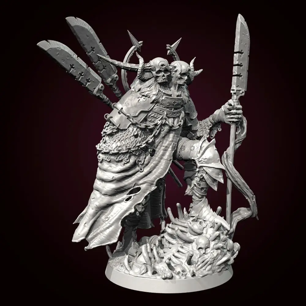 38mm  50mm 75mm Ghost-faced Two-headed Being Resin Soldier White Model Assembly 3D Printed Miniatures DIY Coloring Figurines