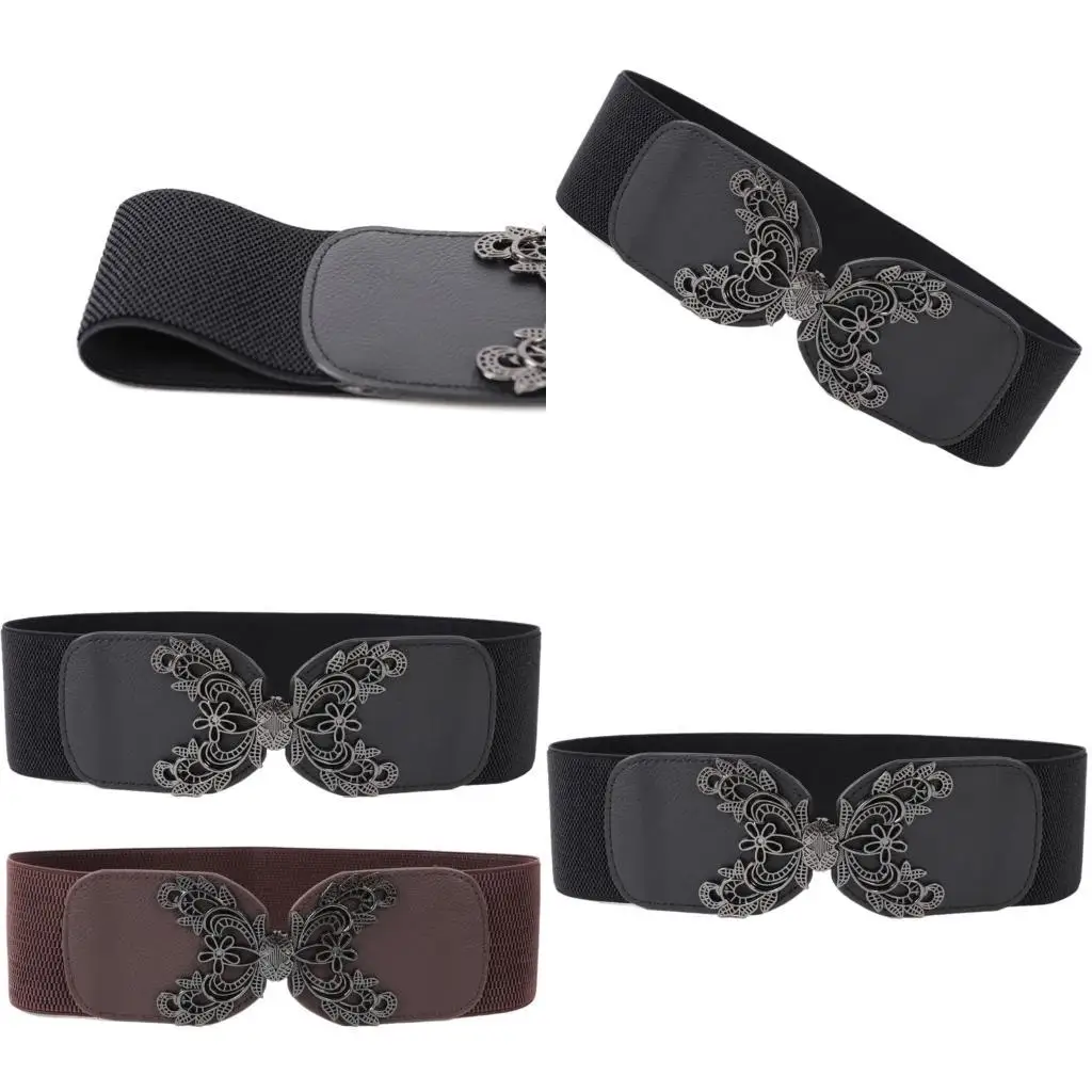 R1WE الأنيقة للسيدات على نطاق واسع حزام الخصر المألوف cincher sash تفاصيل زهرة