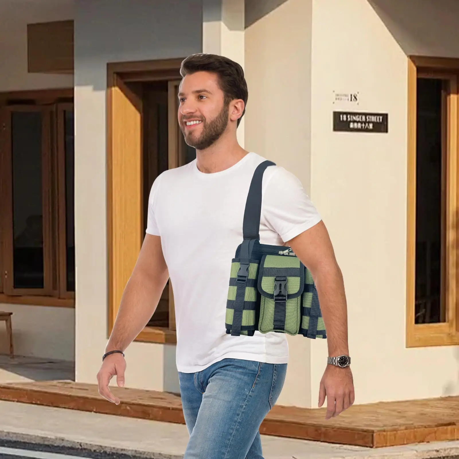 

Нагрудный рюкзак для бега, водонепроницаемая сумка на плечо, органайзер для строительных инструментов для путешествий, пеших прогулок, занятий спортом, работы, школы, бизнеса, поездок на работу