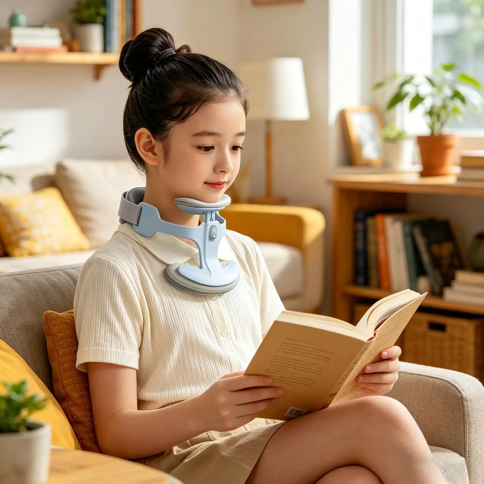 Neck Support Brace Ergonomic 360 Degree Adjustable Forward Head Corrector For Office Workers Computer Users Students Home Office