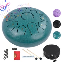Tambor de lengua de acero de 8 pulgadas y 11 notas, tambor de lluvia, Kit de instrumentos de curación de sonido, herramienta para aliviar la ansiedad, Yoga/médico/exterior