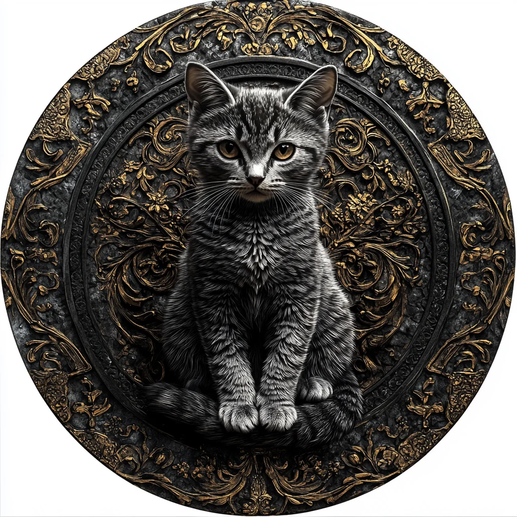 Klassieke Tabby Aluminium Huisdierversieringen-Op Maat Gemaakte Ronde Decoratieve Schilderijen, Ideale Kerst-En Halloween-Cadeaus