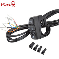 Wuxing KG-336-B 12V-52V Electric Bike Scooter Light Three-in-one Switch Frontlight+Horn+Turning Light Switch Diy Parts