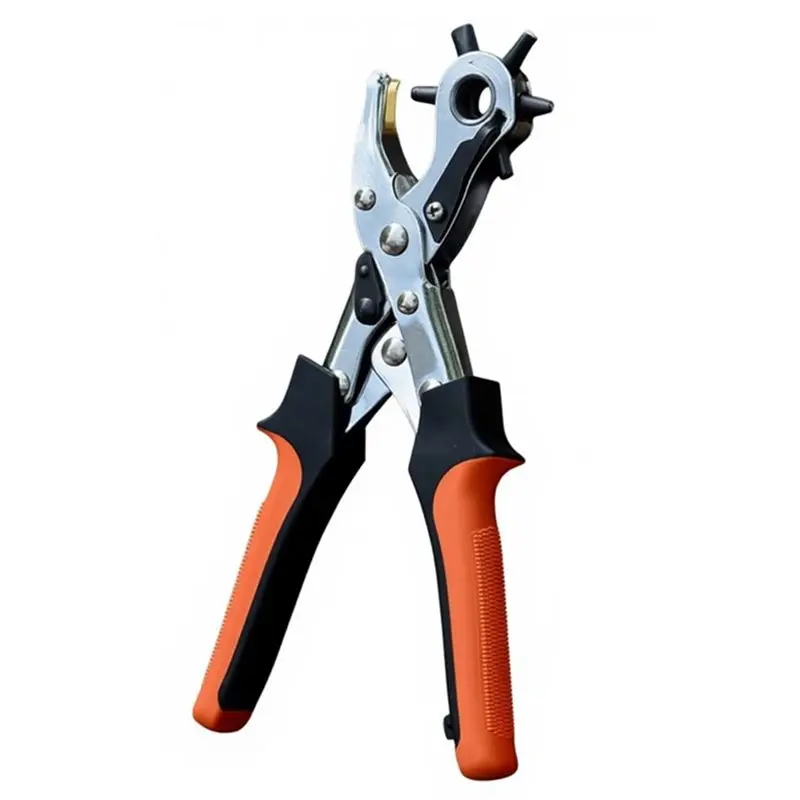 

ABGH-For DIY Home Or Craft Projects Compatible Oval-Shaped Style Punch Pliers 250Mm 3In1 Leather Hole Punch Tool With 6 Size