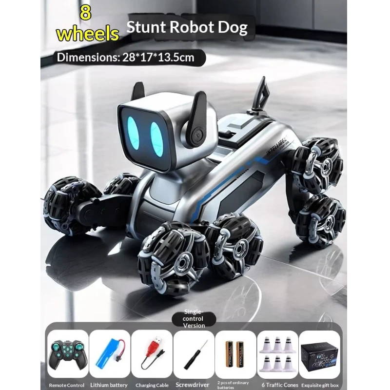 

Gesture Sensing Electric Rc Robot Dog Toy 8 Wheels Intelligent Robot Pet Car Interactive Toys For Kids Boys Birthday Gift