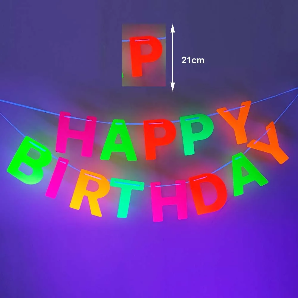 Neon Party Supplies Let Glow Party Disposable Plate Cup Napkin Glow in the Dark Theme Decoration for Birthday Baby Shower Party