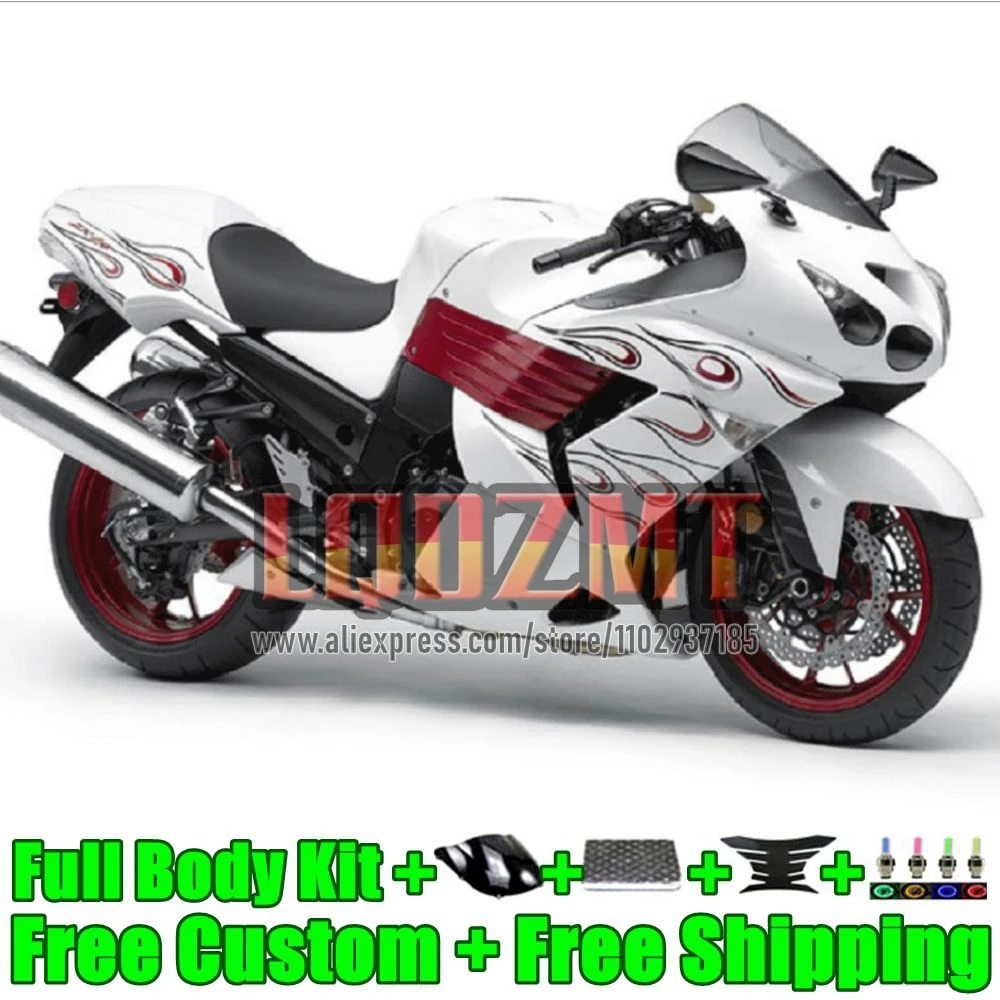 Frame For KAWASAKI White red NINJA ZZR-1400 ZZR1400 2012 2013 2014 2015 2016 2017 62No.86 ZX ZZR 1400 12 13 14 15 16 Fairing