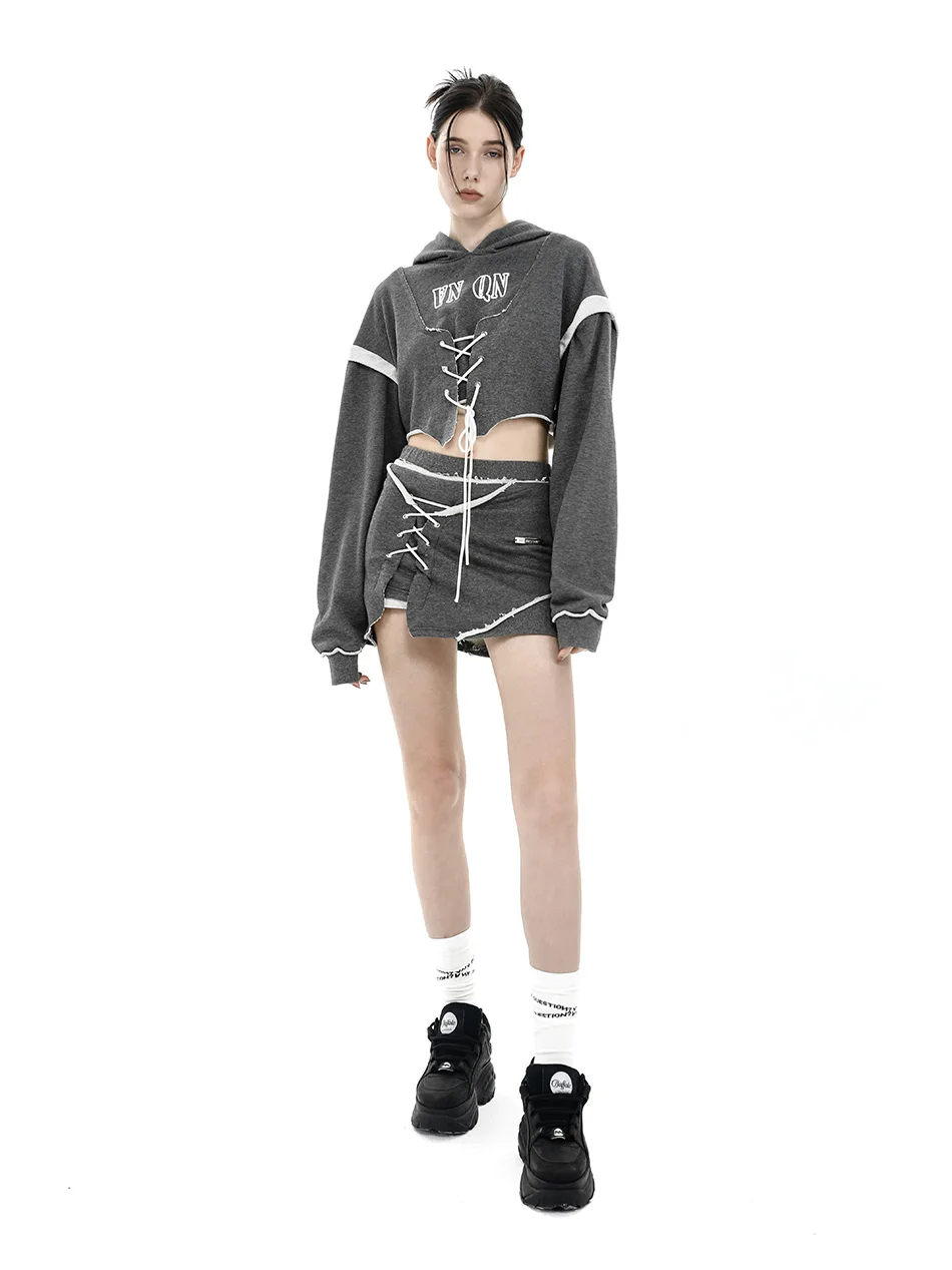 

Deep Floral Printed Hoodie And Trousers Set with Belt Loose Fit Street Sle Long Sve Cotton ort Length Spring Faion