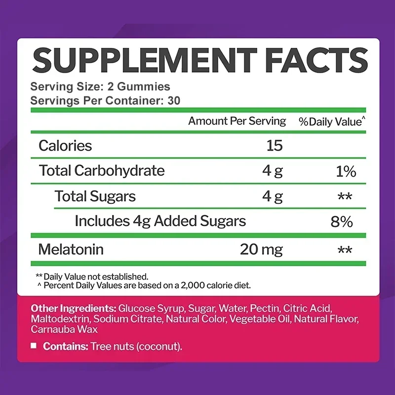 Melatonin Gummies - Enhances Immunity, and Supports Health, Improves Insomnia, Relieves Stress, Promotes Sleep